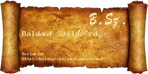 Baldauf Szilárd névjegykártya
